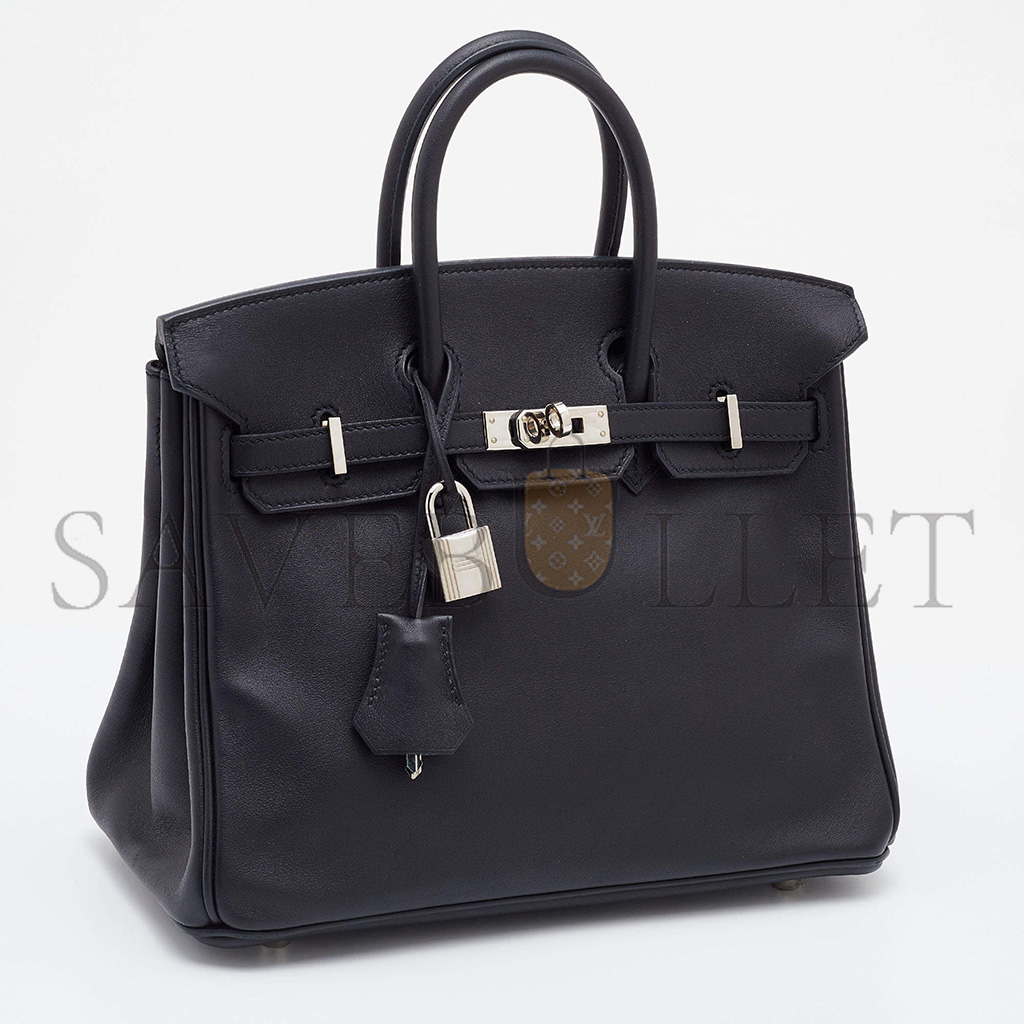 HERMÈS MASTER BIRKIN 25 SWIFT LEATHER BLACK SILVER BUCKLE BAG H049362CK02 (25*20*13cm)